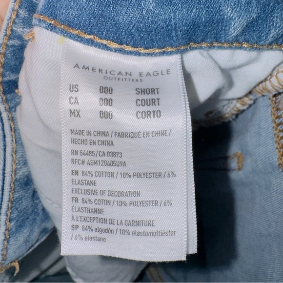 American Eagle The Dream Jean Mid Rise Distressed Frayed Hem Jegging Jeans - Picture 6 of 7